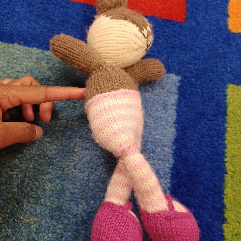 โ Handmade Yarn Crochet floppy Yarn cute Bunny Soft Toy lovey knitted plush - Picture 10 of 15